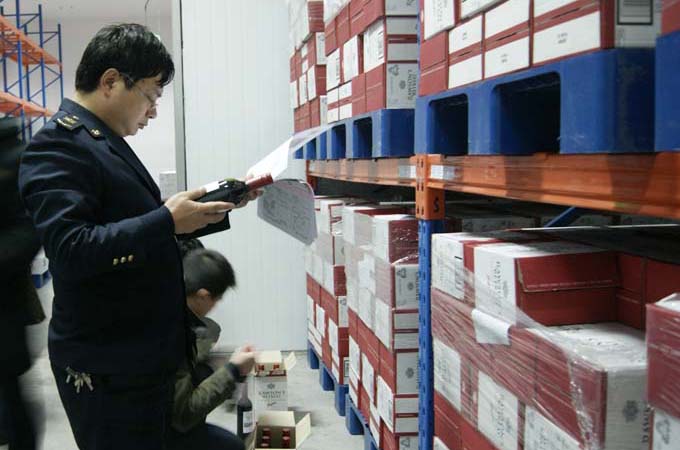 广州海关红酒进口报关查验现场